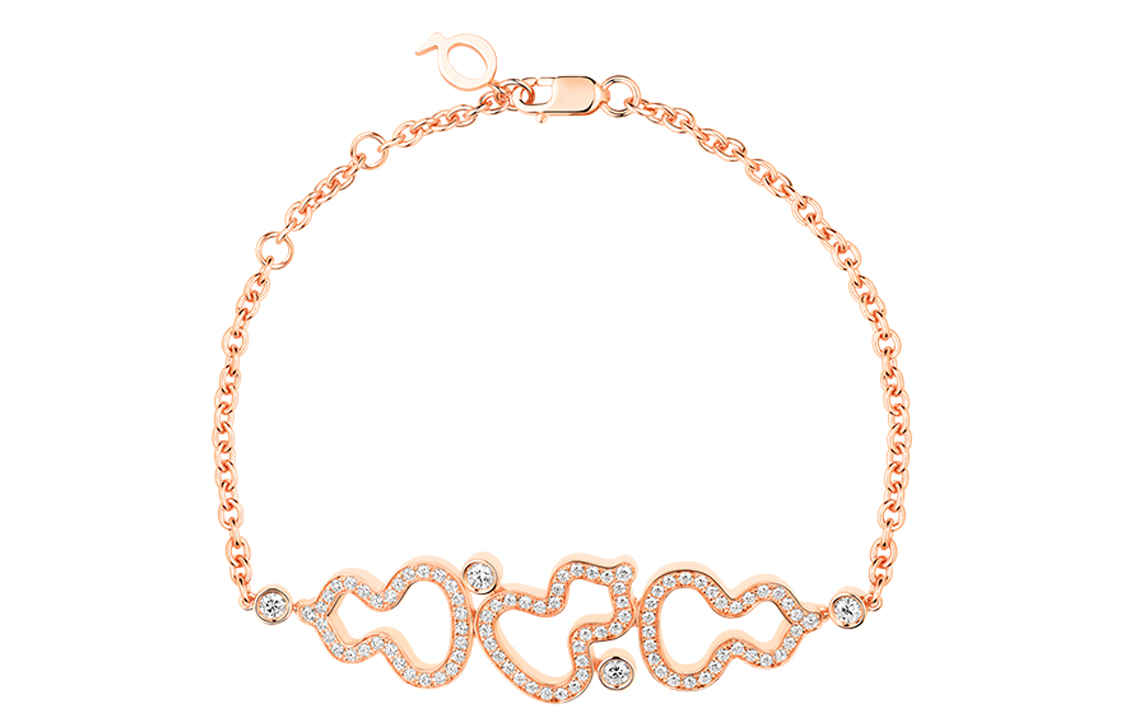 (Women) Qeelin Wulu 18K Rose Gold Diamond Bracelet - Elegant & Stylish  Jewelry WU-030-3OBL-RGD 圖 2