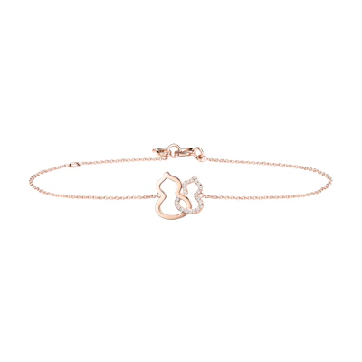 (Women) Qeelin Wulu Double Gourd Diamond 18K Rose Gold Bracelet for Women - Rose Gold. WU-BR0012A-RGD