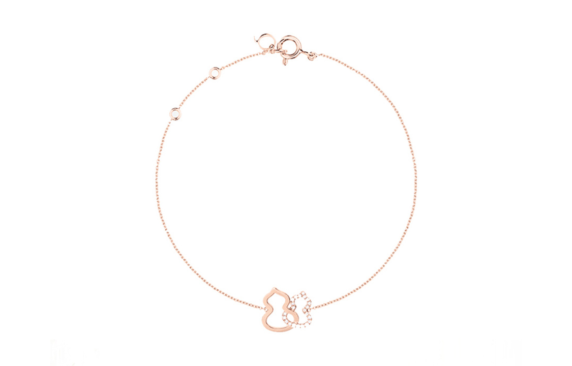 (Women) Qeelin Wulu Double Gourd Diamond 18K Rose Gold Bracelet for Women - Rose Gold. WU-BR0012A-RGD 圖 3