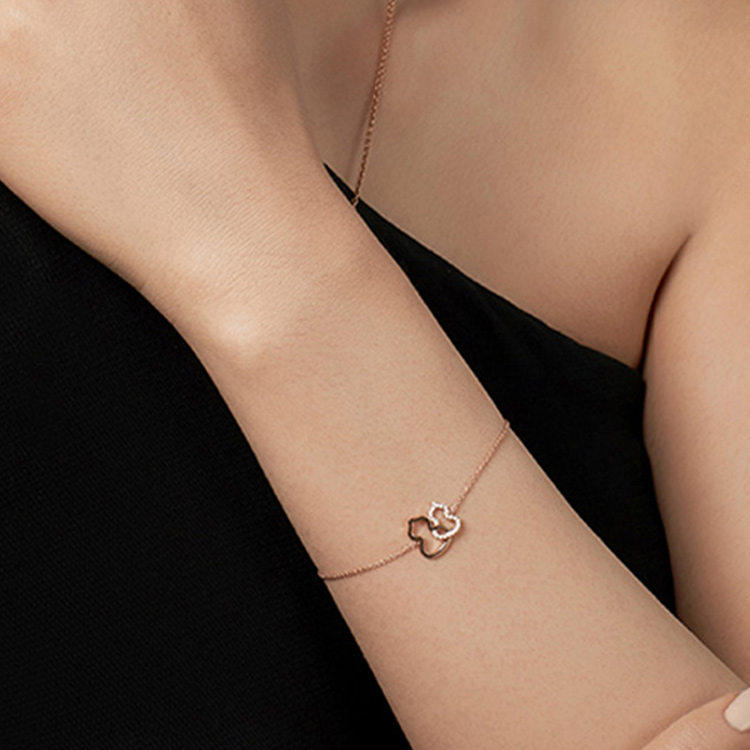 (Women) Qeelin Wulu Double Gourd Diamond 18K Rose Gold Bracelet for Women - Rose Gold. WU-BR0012A-RGD 圖 5