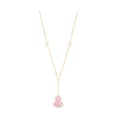 (Women) Qeelin Wulu Gourd Pendant Pink Gold Necklace for Women WUNPT9DRGPO