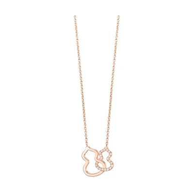 (Women) Qeelin Wulu Necklace 18K Rose Gold with Diamonds - Elegant Gourd Design for Women WU-NL0004A-RGD