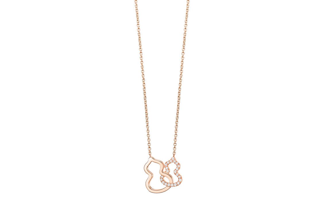 (Women) Qeelin Wulu Necklace 18K Rose Gold with Diamonds - Elegant Gourd Design for Women WU-NL0004A-RGD 圖 2
