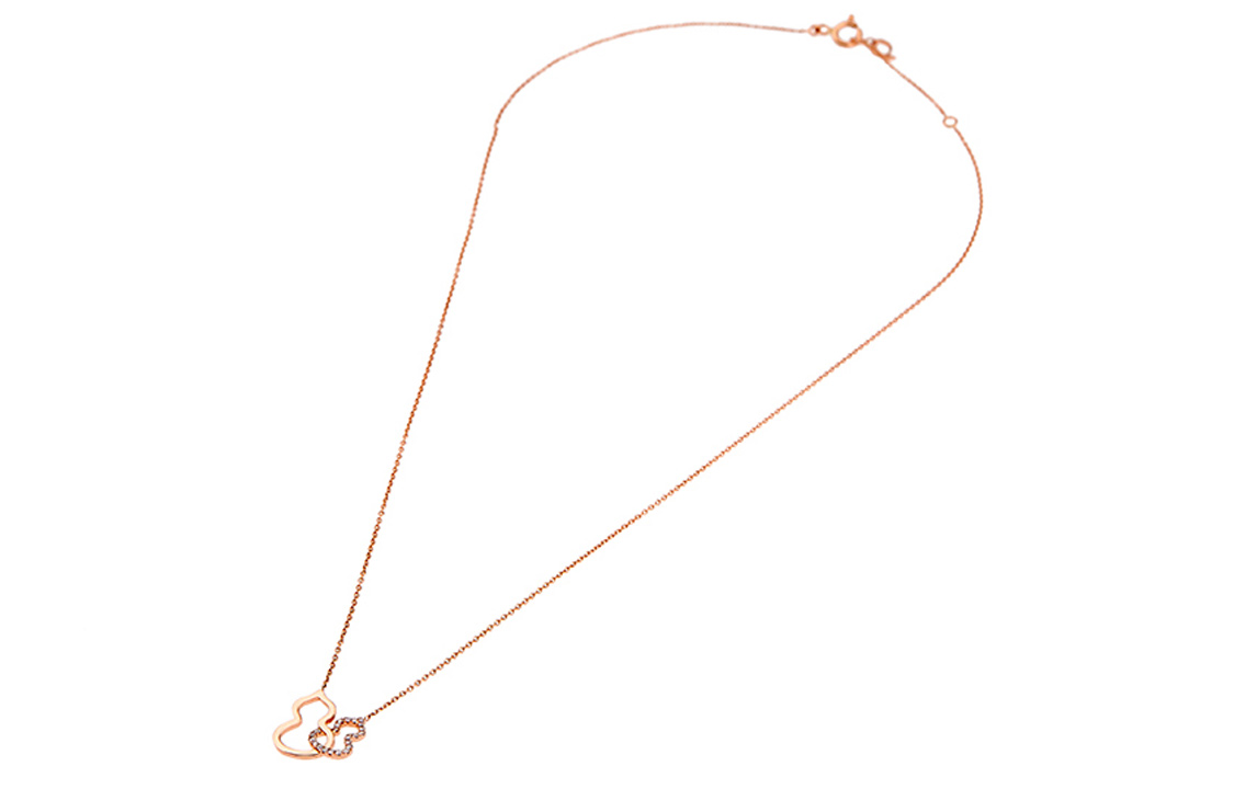 (Women) Qeelin Wulu Necklace 18K Rose Gold with Diamonds - Elegant Gourd Design for Women WU-NL0004A-RGD 圖 4