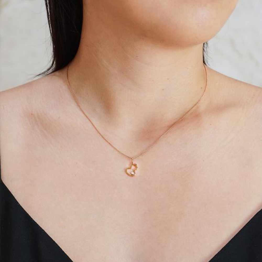 (Women) Qeelin Wulu Necklace Series 18K Rose Gold Diamond Gourd Pendant Necklace for Women. WU-NL0003A-RGD 圖 3