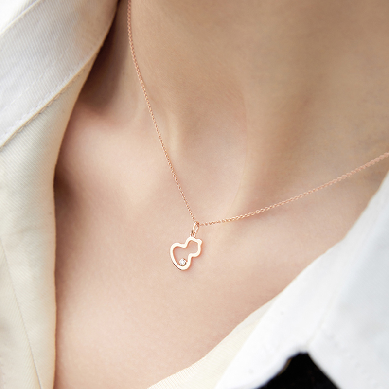 (Women) Qeelin Wulu Necklace Series 18K Rose Gold Diamond Gourd Pendant Necklace for Women. WU-NL0003A-RGD 圖 4