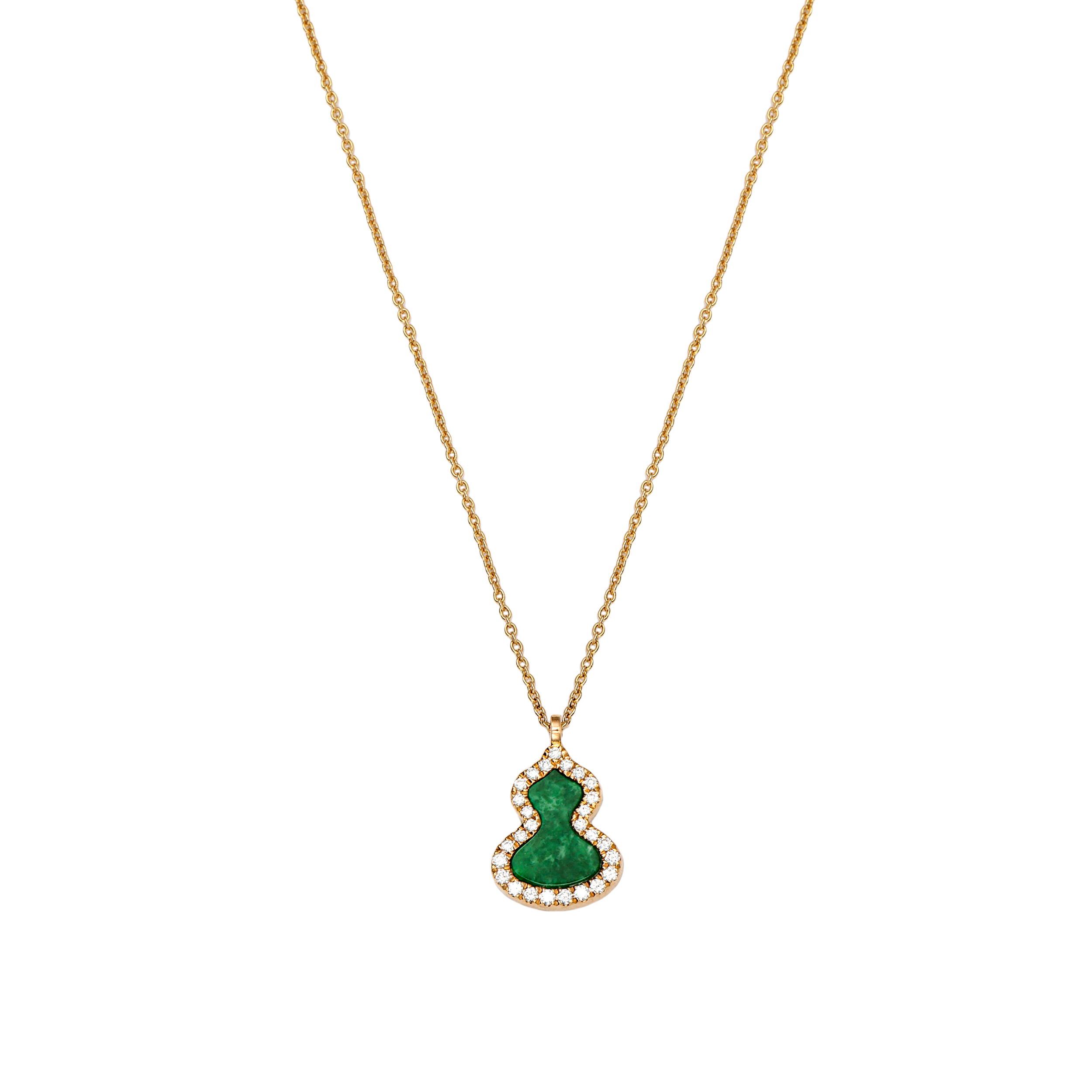 (Women) Qeelin Wulu Necklace Series Gourd Pendant Rose Gold 18k Green  Necklace. WU-NL0006C-RGDGJE 圖 2