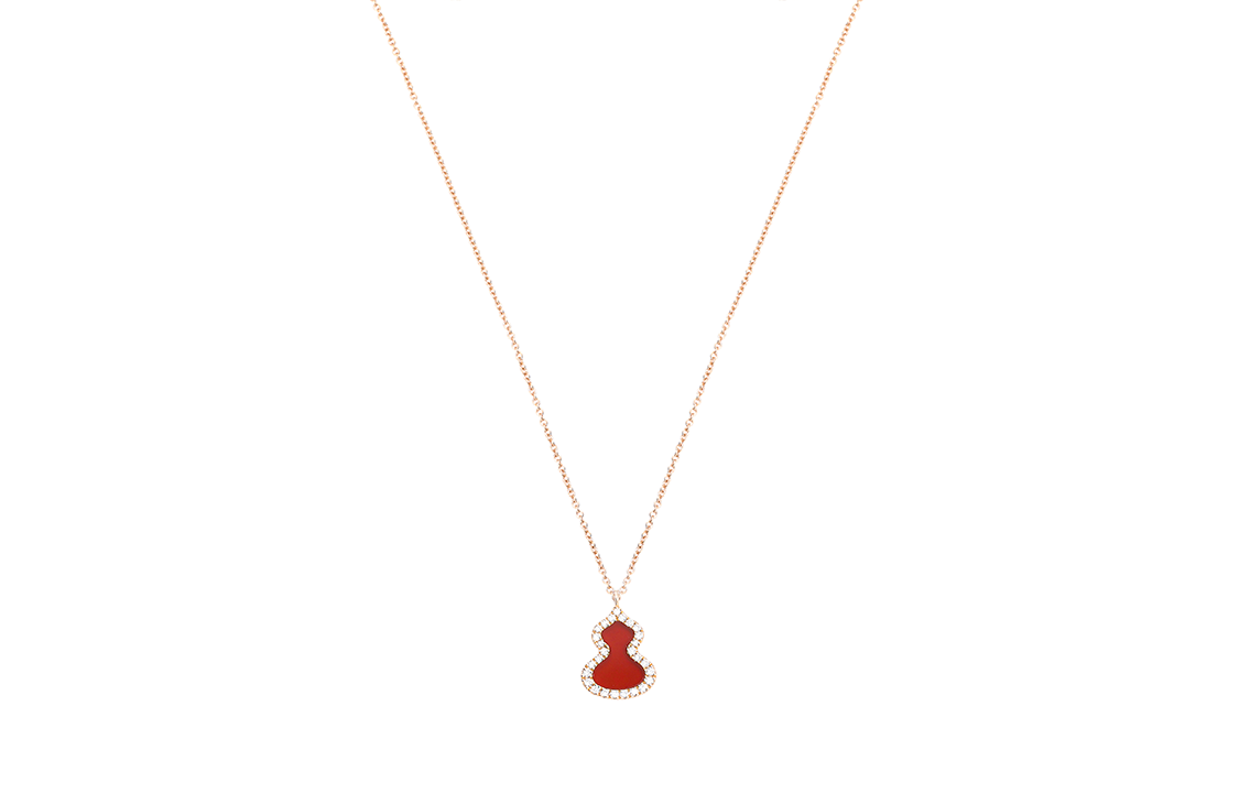 (Women) Qeelin Wulu Necklace Series Red Gourd 18K Gold  Necklace Red. WU-NL0006D-RGDRA