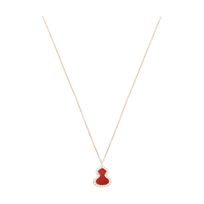 (Women) Qeelin Wulu Necklace Series Red Gourd 18K Gold Necklace Red. WU-NL0006D-RGDRA