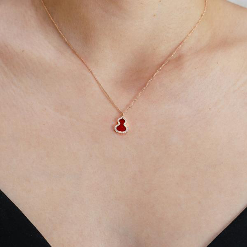 (Women) Qeelin Wulu Necklace Series Red Gourd 18K Gold  Necklace Red. WU-NL0006D-RGDRA 圖 5