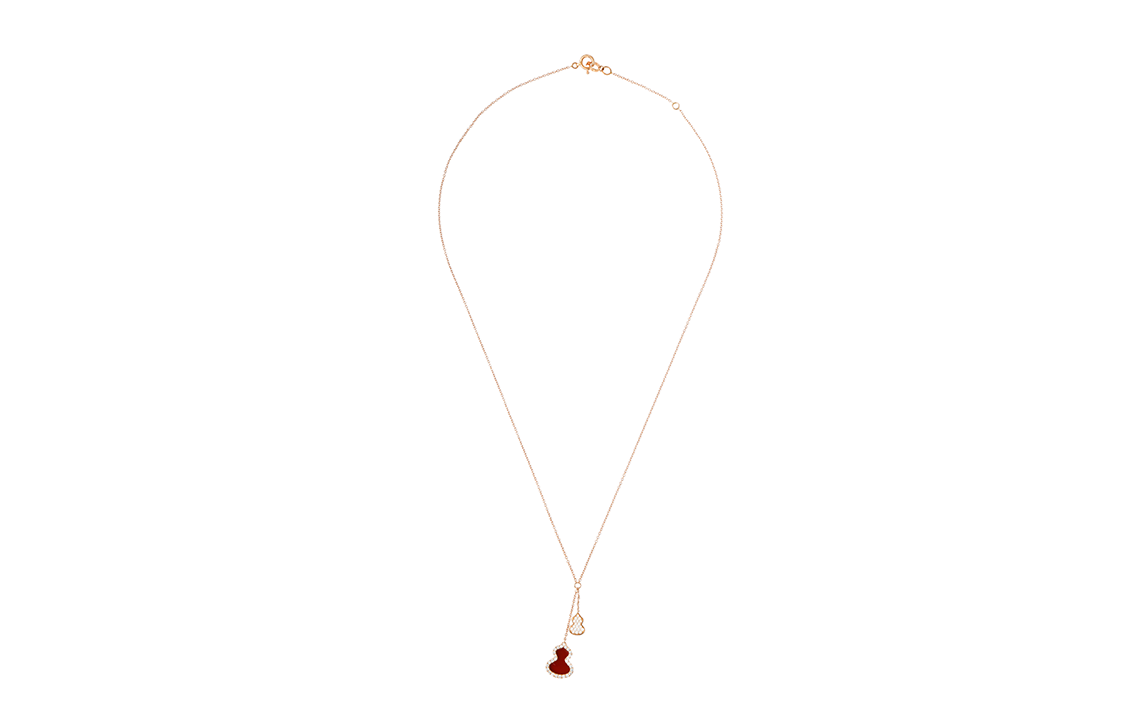 (Women) Qeelin Wulu Petite 18K Rose Gold Diamond & Red Agate Necklace -  Luxury. WU-NL0008B-RGDRA 圖 4