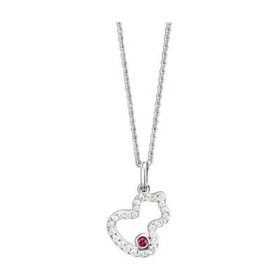 (Women) Qeelin Wulu Ruby Gourd Necklace for Women in Platinum Color. WU-NL0003B-WGDRU