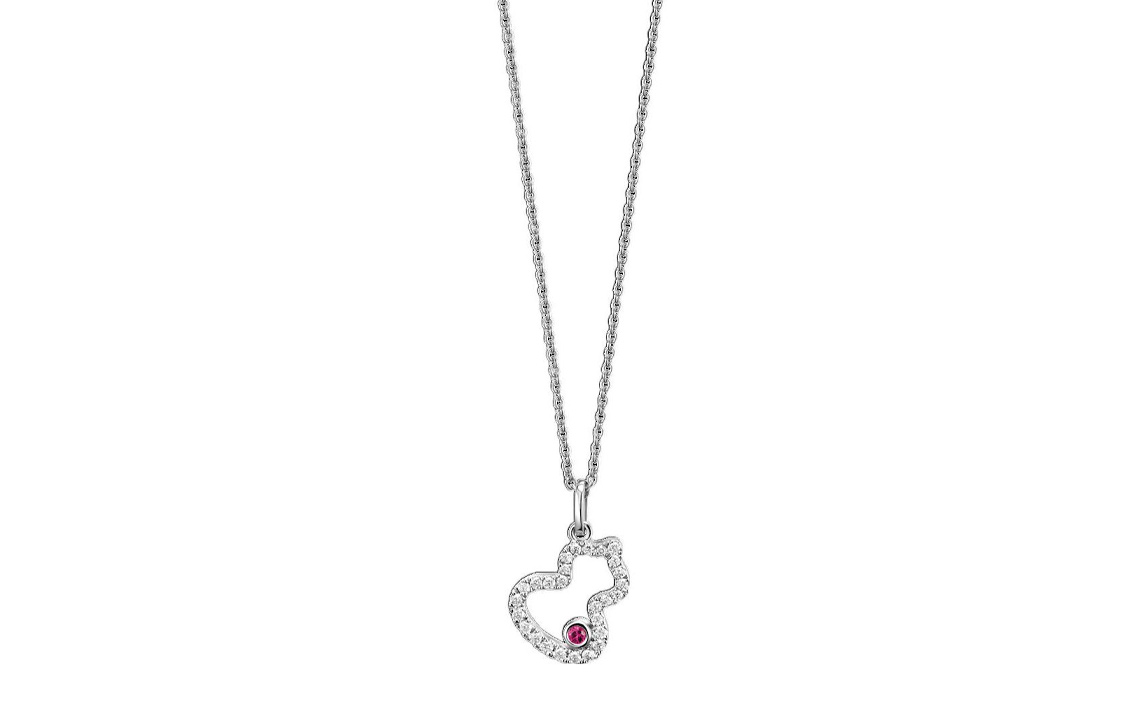 (Women) Qeelin Wulu Ruby Gourd Necklace for Women in Platinum Color. WU-NL0003B-WGDRU 圖 3