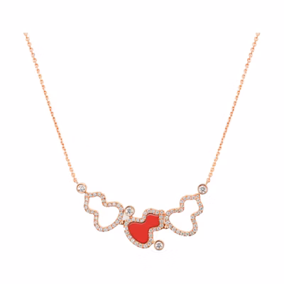 (Women) Qeelin Wulu Series 18K Gold Stylish Fashion Necklace for Women. WU-040-3ANL-RGDRA