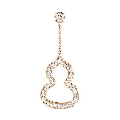 (Women) Qeelin Wulu Series 18K Rose Gold Diamond Earrings (Small) Jewelry Rose Gold. WU-030-OER-RGD