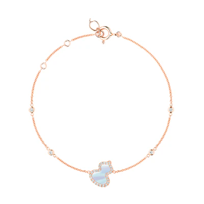 (Women) Qeelin Wulu Series 18k Rose Gold Diamond Mother-of-Pearl Bracelet for Women WU-BR0016C-RGDMOP