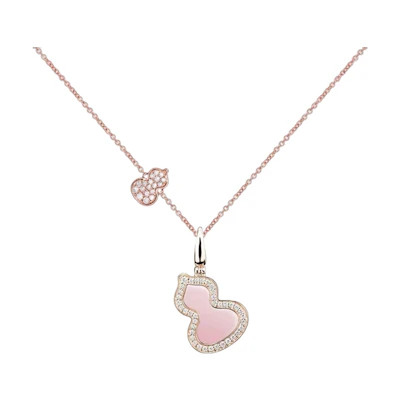 (Women) Qeelin Wulu Series 18K Rose Gold Opal Gourd Pendant Necklace for Women. ZT0002