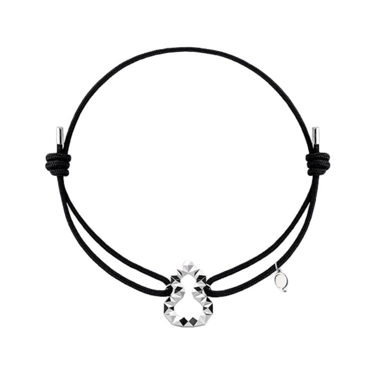 (Women) Qeelin Wulu Series 18K White Gold Bracelet with Hollow Gourd Design - Black. W8C30FWWG00