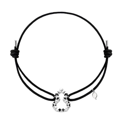 (Women) Qeelin Wulu Series 18K White Gold Bracelet with Hollow Gourd Design - Black. W8C30FWWG00
