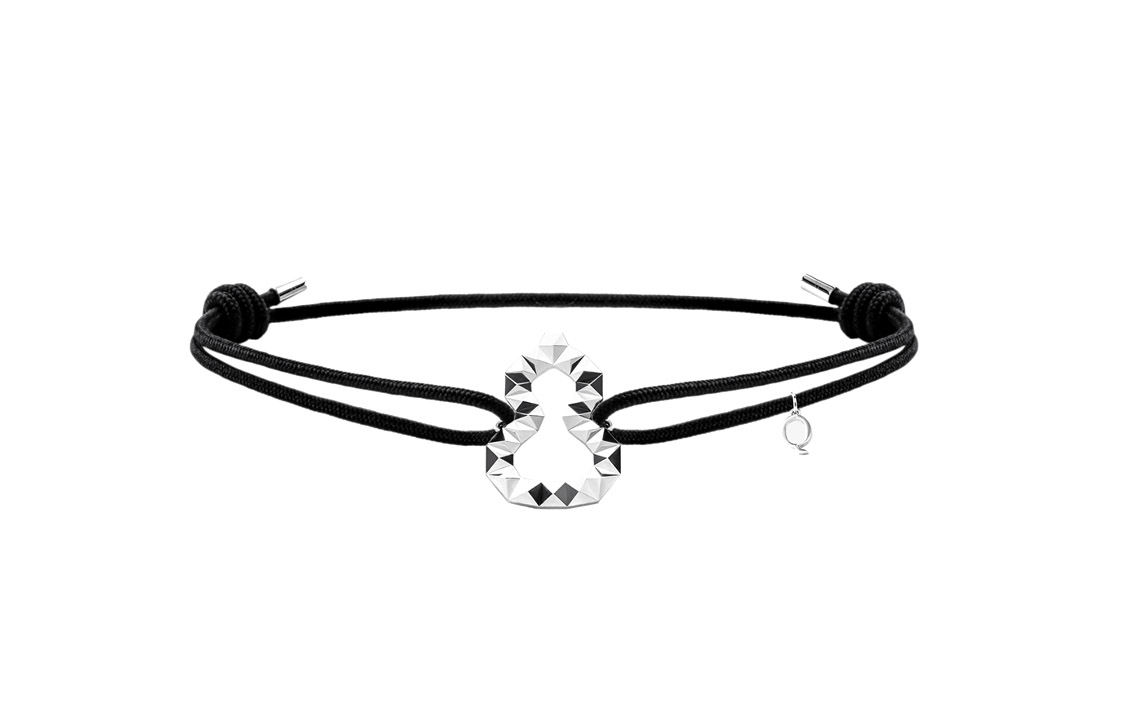 (Women) Qeelin Wulu Series 18K White Gold Bracelet with Hollow Gourd Design - Black. W8C30FWWG00 圖 2