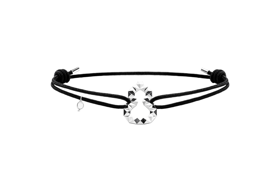 (Women) Qeelin Wulu Series 18K White Gold Bracelet with Hollow Gourd Design - Black. W8C30FWWG00 圖 3