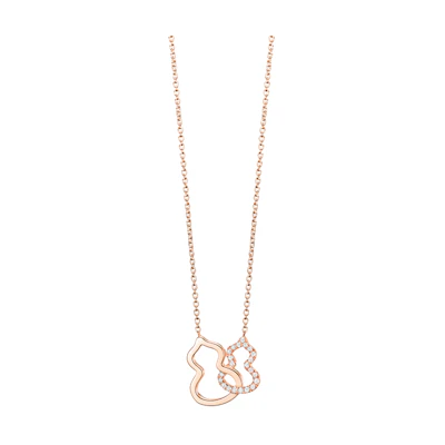(Women) Qeelin Wulu Series Diamond 18K Rose Gold Gourd Necklace for Women Rose Gold W2NPT4ARGDI
