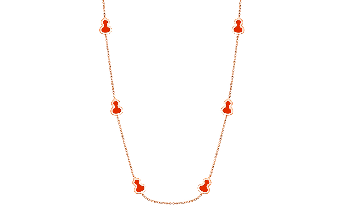 (Women) Qeelin Wulu Series Gourd Pendant 18K Rose Gold Enamel Necklace for Women Rose Gold. WUL20APRGRE