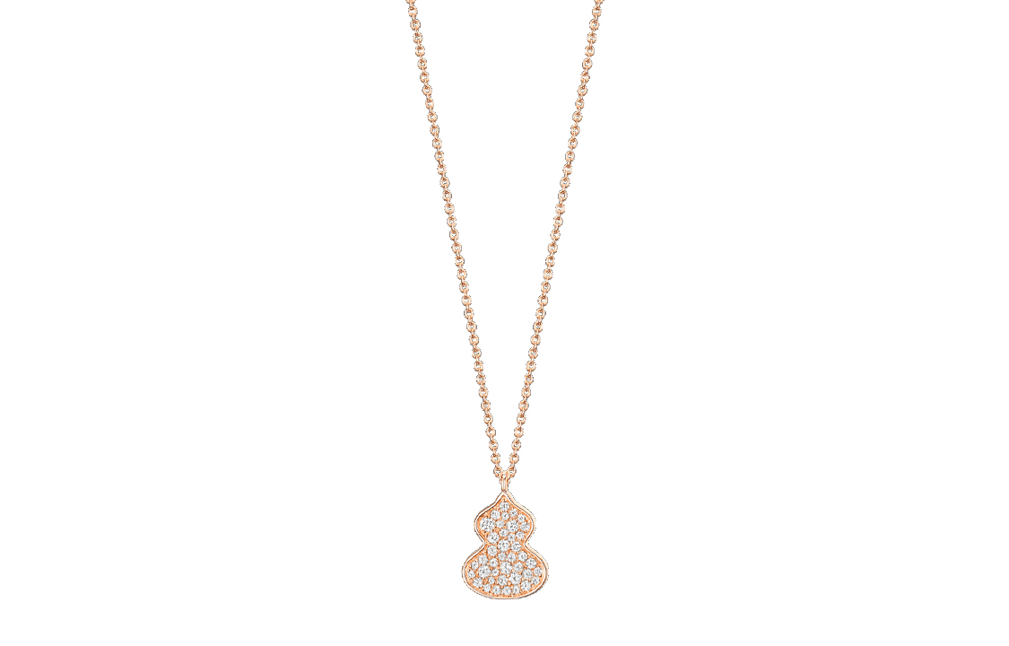 (Women) Qeelin Wulu Series Gourd Pendant Necklace 18K Rose Gold Diamond -  Jewelry. WUNPT18RGDI