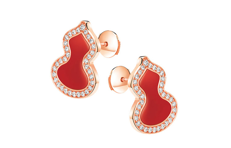 Lookbook (W) Anting-Anting Qeelin Wulu Siri Emas Rose 18K Rekaan Labu untuk Wanita. WU-ERSD0002C-RGDRA