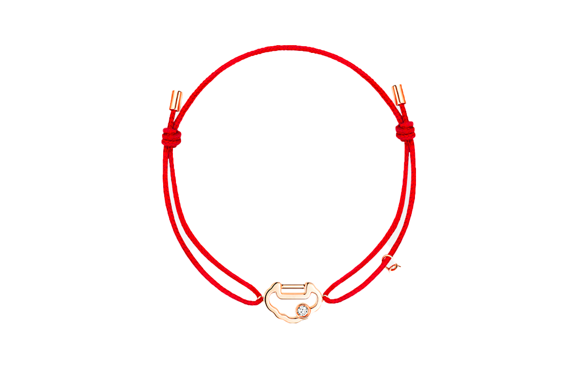 (Women) Qeelin Xiao Q Ruyi 18K Gold Red Bracelet for Women. YY-040-XQRCBL-RGD