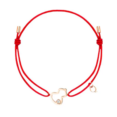 (Women) Qeelin Xiao Q Series Gold Gourd Red Bracelet for Women. WOC40FMRGDI