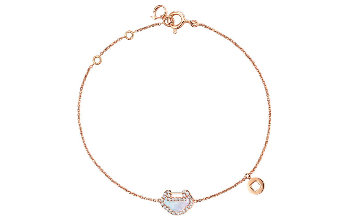 (Women) Qeelin Yu Yi Series Lock Pendant Bracelet for Women in Rose Gold. YYBPT2ERGMP