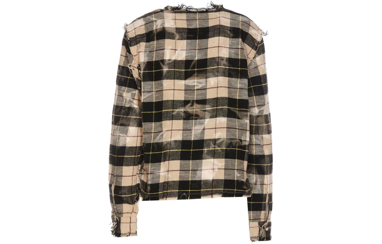 Lookbook (W) R13 黑色格紋流蘇長袖襯衫 R13WR255R344B