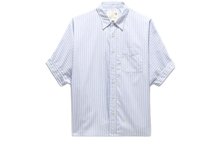 Order (W) R13 블루 스트라이프 코튼 반팔 셔츠 R13WR025-R078B