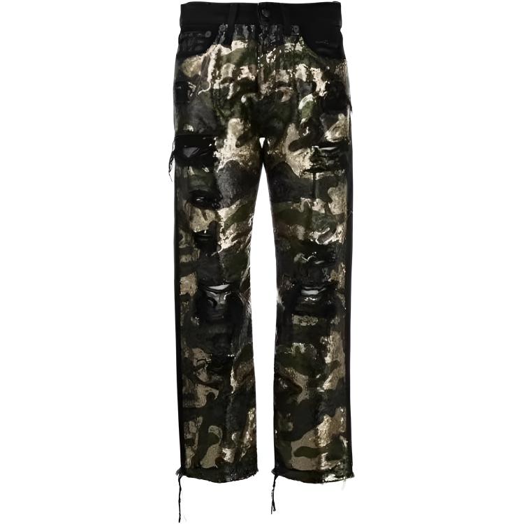 (Women) R13  Camo Print Straight-Leg Jeans Multicolor R13W5101-944