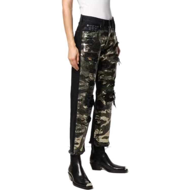 Purchase (W) R13 Jeans de Pierna Recta Estampado Camo Multicolor R13W5101-944