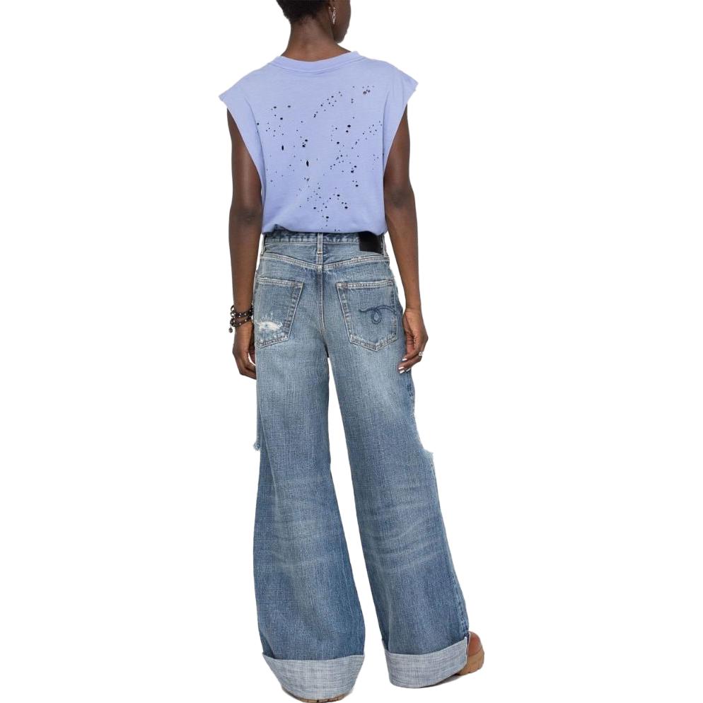 Purchase (W) R13 破洞阔腿牛仔裤 蓝色 R13WD041D061B