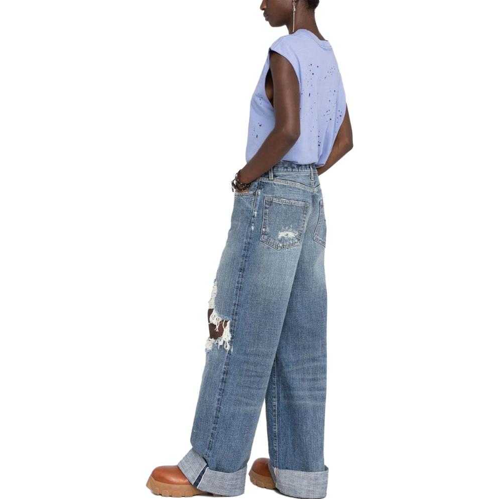 Details for (W) R13 破洞阔腿牛仔裤 蓝色 R13WD041D061B