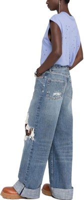 (W) R13 破洞阔腿牛仔裤 蓝色 R13WD041D061B Details for (W) R13 破洞阔腿牛仔裤 蓝色 R13WD041D061B