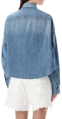 (W) R13 슬림핏 긴팔 버튼업 셔츠 블루 R13W3163243-BRINDLEY Shop (W) R13 슬림핏 긴팔 버튼업 셔츠 블루 R13W3163243-BRINDLEY