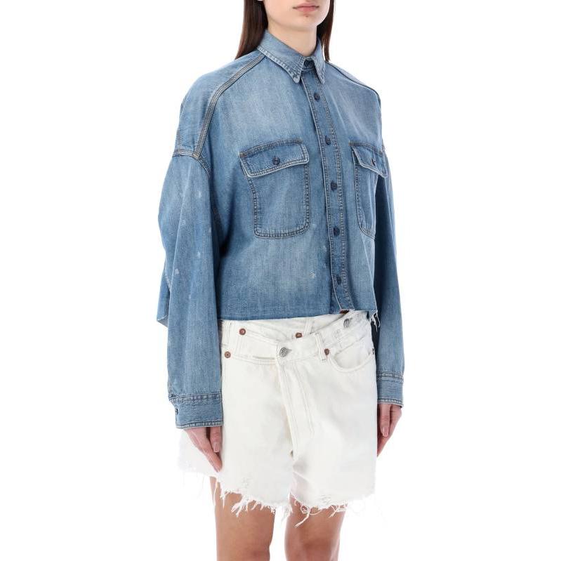 Purchase (W) R13 슬림핏 긴팔 버튼업 셔츠 블루 R13W3163243-BRINDLEY