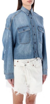 (W) R13 슬림핏 긴팔 버튼업 셔츠 블루 R13W3163243-BRINDLEY Purchase (W) R13 슬림핏 긴팔 버튼업 셔츠 블루 R13W3163243-BRINDLEY