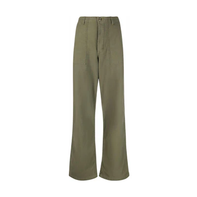 (Women) R13 Solid Low-Waist Wide-Leg Casual Pants Green R13WR077R109B