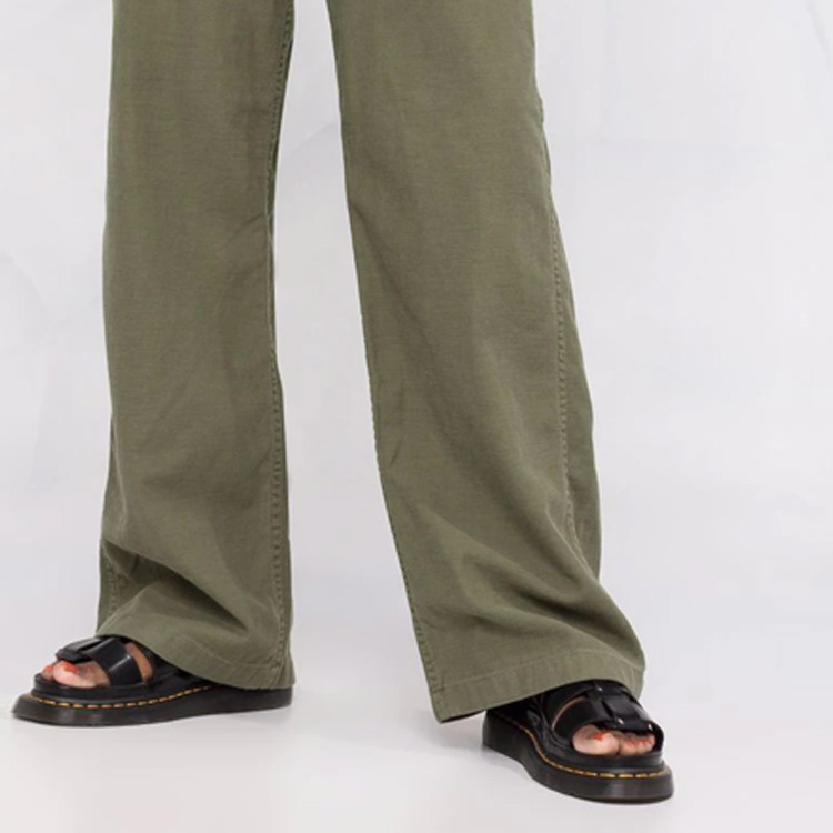 Sizing (W) R13 低ウエスト ワイドレッグ カジュアルパンツ グリーン R13WR077R109B