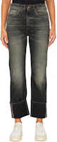 (Women) R13 Washed Black Straight-Leg Jeans with Cuffed Hem WD095D070B (Women) R13 Washed Black Straight-Leg Jeans with Cuffed Hem WD095D070B