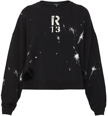 (W) R13 Alphanumeric Print Pullover Hoodie Wanita Hitam R13WK094001AG Order (W) R13 Alphanumeric Print Pullover Hoodie Wanita Hitam R13WK094001AG