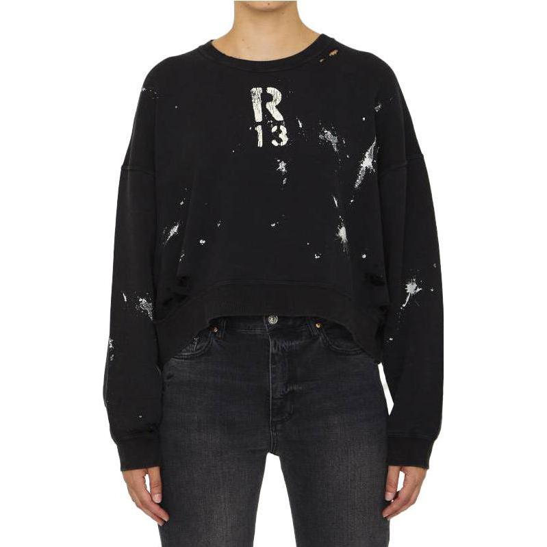 Lookbook (W) R13 Alphanumeric Print Pullover Hoodie Wanita Hitam R13WK094001AG