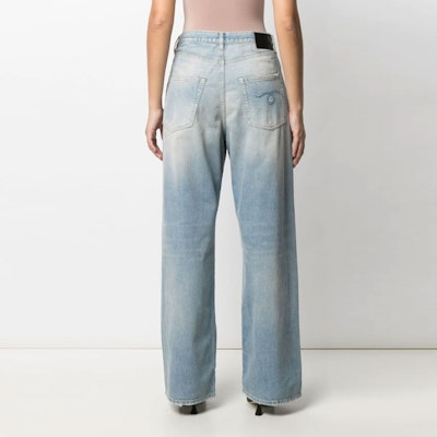 (W) R13 仿舊百褶寬褲牛仔褲 女款 藍色 R13W3147897A Shop (W) R13 仿舊百褶寬褲牛仔褲 女款 藍色 R13W3147897A