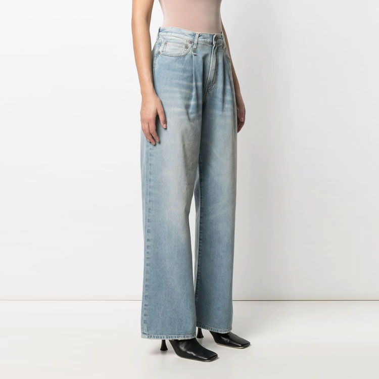 Purchase (W) R13 仿舊百褶寬褲牛仔褲 女款 藍色 R13W3147897A