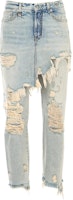 (Women) R13 FW21 Solid Color Distressed Patchwork Jeans Blue. R13W0195200-LEYTON (Women) R13 FW21 Solid Color Distressed Patchwork Jeans Blue. R13W0195200-LEYTON